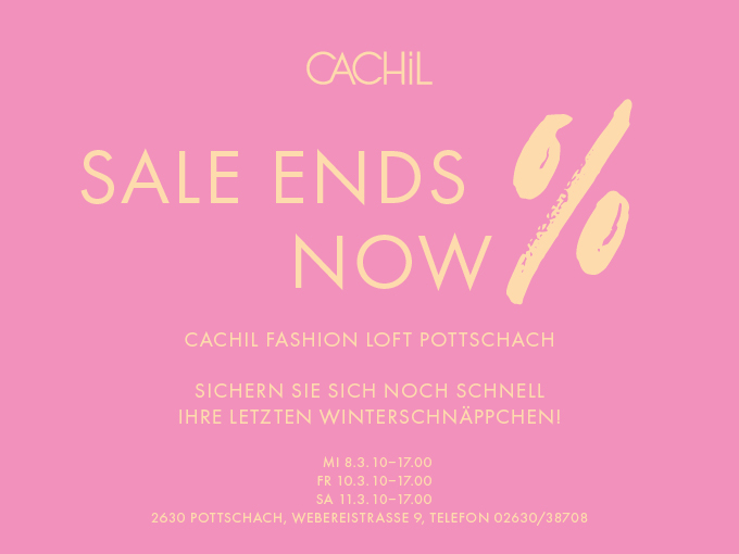 Winter Sale ends now - Cachil Pottschach